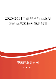2025-2031年高鈣片行業深度調研及未來趨勢預測報告