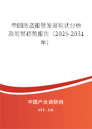 中國(guó)防盜報(bào)警發(fā)展現(xiàn)狀分析及前景趨勢(shì)報(bào)告(2025-2031年) 中國(guó)防盜報(bào)警發(fā)展現(xiàn)狀分析及前景趨勢(shì)報(bào)告(2025-2031年)