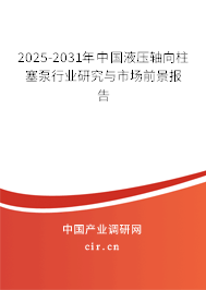 2025-2031年中國液壓軸向柱塞泵行業研究與市場前景報告