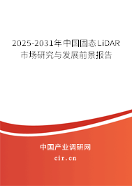 2025-2031年中國固態LiDAR市場研究與發展前景報告
