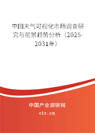 中國天氣可視化市場調查研究與前景趨勢分析（2025-2031年）