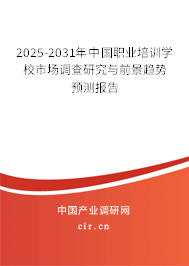 2025-2031年中國職業培訓學校市場調查研究與前景趨勢預測報告