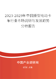 2023-2029年中國(guó)重型電動(dòng)卡車行業(yè)市場(chǎng)調(diào)研與發(fā)展趨勢(shì)分析報(bào)告