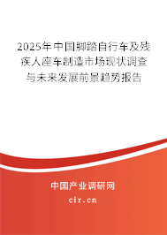 2025年中國腳踏自行車及殘疾人座車制造市場現狀調查與未來發展前景趨勢報告 2025年中國腳踏自行車及殘疾人座車制造市場現狀調查與未來發展前景趨勢報告