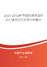 2025-2031年中國防暑降溫藥品行業研究與前景分析報告 2025-2031年中國防暑降溫藥品行業研究與前景分析報告
