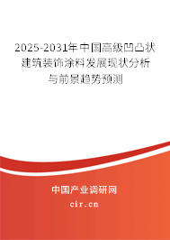 2025-2031年中國高級凹凸狀建筑裝飾涂料發展現狀分析與前景趨勢預測