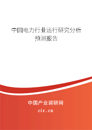 中國電力行業(yè)運(yùn)行研究分析預(yù)測報(bào)告