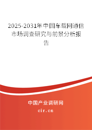 2025-2031年中國車載網通信市場調查研究與前景分析報告