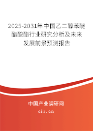 2025-2031年中國乙二醇苯醚醋酸酯行業研究分析及未來發展前景預測報告