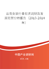 云南女裝行業現狀調研及發展前景分析報告(2013-2014年) 云南女裝行業現狀調研及發展前景分析報告(2013-2014年)