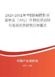 2025-2031年中國6軸慣性測量單元（IMU）市場現狀調研與發展前景趨勢分析報告
