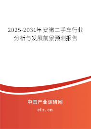 2025-2031年安徽二手車行業(yè)分析與發(fā)展前景預(yù)測報告