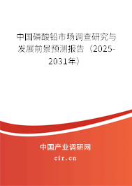 中國磷酸鉛市場調查研究與發展前景預測報告（2025-2031年）