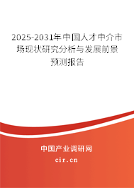 2025-2031年中國人才中介市場現(xiàn)狀研究分析與發(fā)展前景預(yù)測報告