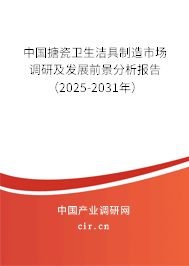 中國搪瓷衛(wèi)生潔具制造市場調研及發(fā)展前景分析報告（2025-2031年）