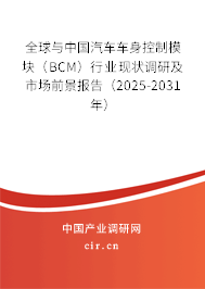 全球與中國汽車車身控制模塊（BCM）行業現狀調研及市場前景報告（2025-2031年）