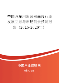 中國汽車用離合器面片行業(yè)發(fā)展回顧與市場前景預測報告（2015-2020年）