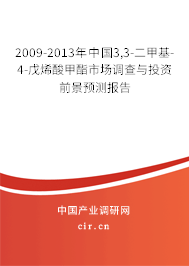 2009-2013年中國3,3-二甲基-4-戊烯酸甲酯市場調查與投資前景預測報告