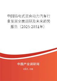中國插電式混合動力汽車行業發展全面調研及未來趨勢報告（2025-2031年）