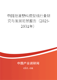中國泡沫塑料成型機行業研究與發展前景報告（2025-2031年）