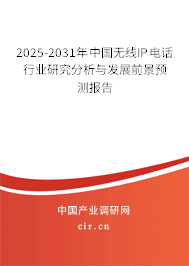 2025-2031年中國無線IP電話行業研究分析與發展前景預測報告 2025-2031年中國無線IP電話行業研究分析與發展前景預測報告