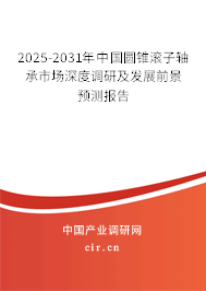 2025-2031年中國圓錐滾子軸承市場深度調(diào)研及發(fā)展前景預測報告