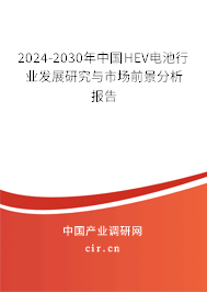 2024-2030年中國HEV電池行業發展研究與市場前景分析報告