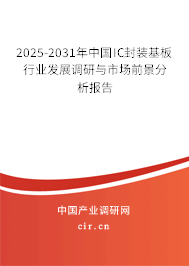 2025-2031年中國IC封裝基板行業(yè)發(fā)展調(diào)研與市場前景分析報告