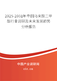 2025-2031年中國馬來酸二甲酯行業調研及未來發展趨勢分析報告
