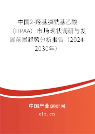 中國2-羥基膦酰基乙酸（HPAA）市場現狀調研與發展前景趨勢分析報告（2024-2030年）