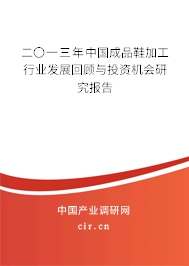 二〇一三年中國成品鞋加工行業發展回顧與投資機會研究報告