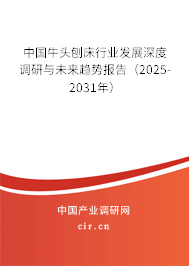 中國牛頭刨床行業(yè)發(fā)展深度調(diào)研與未來趨勢報告（2025-2031年）