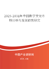 2025-2031年中國數字文化市場分析與發展趨勢研究