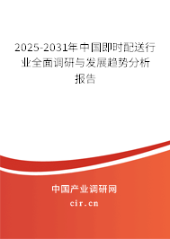 2025-2031年中國即時配送行業全面調研與發展趨勢分析報告