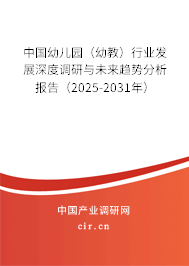 中國幼兒園（幼教）行業(yè)發(fā)展深度調(diào)研與未來趨勢分析報(bào)告（2025-2031年）
