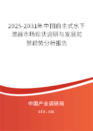 2025-2031年中國自主式水下潛器市場現狀調研與發展前景趨勢分析報告