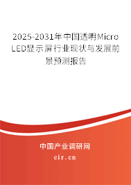 2025-2031年中國(guó)透明Micro LED顯示屏行業(yè)現(xiàn)狀與發(fā)展前景預(yù)測(cè)報(bào)告