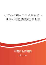2025-2031年中國債務清算行業調研與前景趨勢分析報告