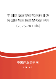 中國脂肪族聚碳酸酯行業發展調研與市場前景預測報告（2025-2031年）