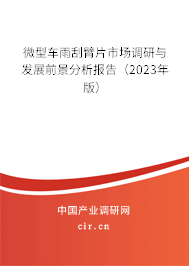 微型車雨刮臂片市場調研與發展前景分析報告（2023年版）