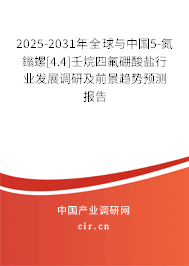 2025-2031年全球與中國5-氮鎓螺[4.4]壬烷四氟硼酸鹽行業發展調研及前景趨勢預測報告