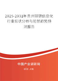 2025-2031年貴州鋼鐵信息化行業(yè)現(xiàn)狀分析與前景趨勢(shì)預(yù)測(cè)報(bào)告 2025-2031年貴州鋼鐵信息化行業(yè)現(xiàn)狀分析與前景趨勢(shì)預(yù)測(cè)報(bào)告