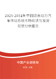 2025-2031年中國混合動力汽車傳動系統市場現狀與發展前景分析報告