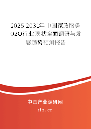 2025-2031年中國家政服務O2O行業現狀全面調研與發展趨勢預測報告