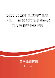 2022-2028年全球與中國錫（II）甲磺酸鹽市場調查研究及發展趨勢分析報告