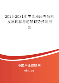2025-2031年中國液壓卷板機發展現狀與前景趨勢預測報告