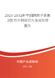 2025-2031年中國(guó)陰離子表面活性劑市場(chǎng)研究與發(fā)展前景報(bào)告