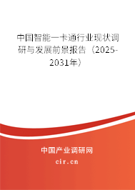 中國智能一卡通行業現狀調研與發展前景報告（2025-2031年）