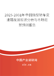 2025-2031年中國微型轎車變速箱發展現狀分析與市場前景預測報告