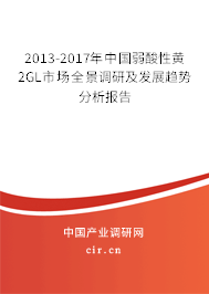 2013-2017年中國弱酸性黃2GL市場全景調研及發展趨勢分析報告